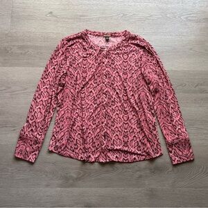 Dana Buchman Snake Print Long Sleeve Blouse